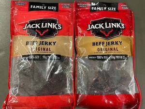 lot 39 image: T - 2 Family Size Jack Links Original Beef Jerky 10 oz Bags, Best by 052025