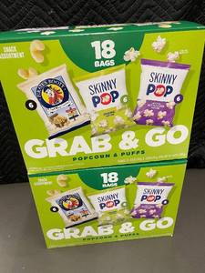 lot 154 image: Bulk Grab & Go Popcorn & Puffs Snack Assortment, 36 Bags