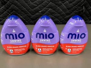 lot 515 image: GA 5 - 3 Mio Unwind Blood Orange Hibiscus Liquid Water Enhancers, 1.62 oz Each