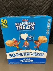 lot 524 image: RI 4 - Kelloggs Rice Krispies Treats Mini Squares 50-Count Sealed Box