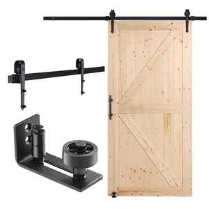 lot 46 image: VEVOR Barn Door and Hardware Kit, 42 x 84 x 1.38 in. Wood Sliding Barn Door, Smoothly and Quietly, Access Door