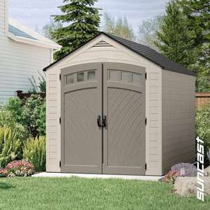 lot 52 image: Suncast Vista 7 ft. W x 7 ft. D Plastic Resin Storage Shed with Floor (50 sq. ft.) in Colonnade (Beige)