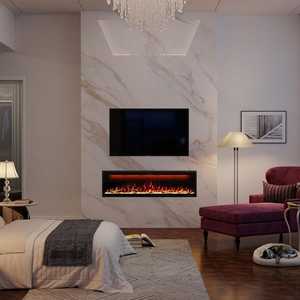 lot 70 image: Clihome 60 in. W Wall-MountedInserted Electric Fireplace in Black