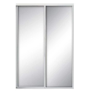 lot 119 image: Contractors Wardrobe 96 in. x 96 in. Concord White Aluminum Frame Mirrored Interior Sliding Closet Door