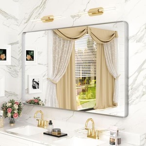 lot 144 image: Apmir 48 in. W x 30 in. H Rectangular Aluminum Alloy Framed and Tempered Glass Wall Bathroom Vanity Mirror in Brushed Silver