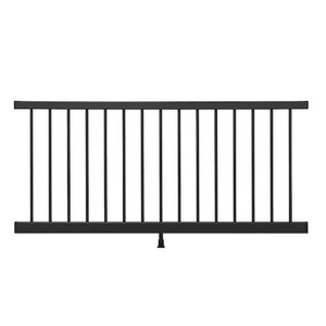 lot 150 image: (4) Trex Enhance 6 ft. x 36 in. Charcoal Black Composite Rail with Black Round Aluminum Baluster Kit-Horizontal