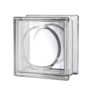 lot 159 image: Alpha 4 in. Thick Series 8 in. x 8 in. x 4 in. (8-Pack) Circular Pattern Glass Block (Actual 7.75 x 7.75 x 3.88 in.)