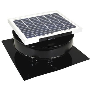 lot 173 image: (2) Active Ventilation 365 CFM Black Powder Coated 5-Watt Solar Powered Roof Mounted Exhaust Attic Fan