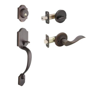 lot 191 image: Copper Creek Heritage Tuscan Bronze Door Handleset and Waverlie Handle Trim