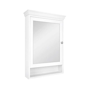 lot 193 image: Glacier Bay 23-12 in. W x 32-12 in. H Framed Surface-Mount Bathroom Medicine Cabinet with Mirror, White