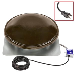 lot 194 image: Master Flow 1050 CFM Weathered Wood Galvanized EZ Cool Plug-In Power Roof Mount Attic Fan