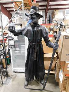 lot 5 image: Home Accents Holiday 7 ft. Gruesome Grounds Animated LED Plague Doctor