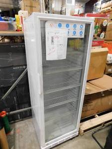 lot 34 image: Commercial Beverage Refrigerator, 24.5 Inch 15 Cu. Ft. Drink Fridge, Display Refrigerator with Glass Door, Commercial Display Fridge with 5 Adjustable Shelves, for Shops, Restaurants, Bars