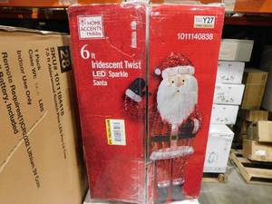 lot 98 image: 6 ft. Iridescent twist led sparkle Santa.