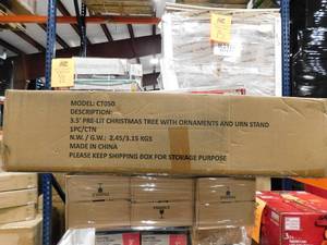 lot 103 image: Astella 3.5 ft. Pre-lit Artificial Christmas Tree with 50 Warm Lights, Pinecones and Berries