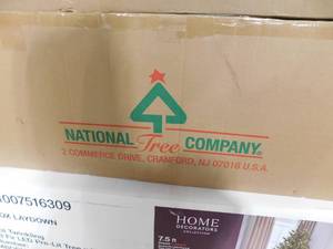 lot 106 image: 7.5 ft. Pre-Lit Douglass Fir Full Artificial Christmas Tree, Multi Colored LED Lights