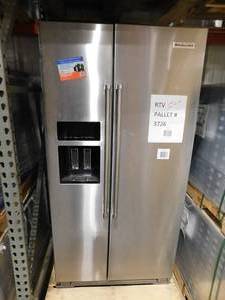 lot 120 image: Kitchen aid 36in. Side x Side Refrigerator for Repair