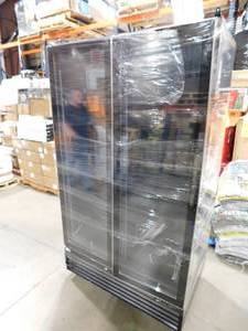 lot 174 image: Koolmore 44.5 in. Commercial Two Door Merchandiser Refrigerator 35 cu. ft. in Black