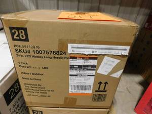 lot 217 image: 24 in Pre Lit LED Wesley Pine Artificial  Christmas Wreath--Four Pack