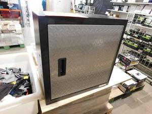 lot 231 image: Gladiator Premier Series Steel 1-Shelf Wall Mounted Garage Cabinet in Silve Tread (24 in W x 24 in H x 12 in D)