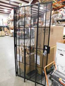 lot 239 image: Unique Home Designs 36 in. x 80 in. Su Casa Universal Black Surface Mount Steel Security Door with Expanded Metal Screen