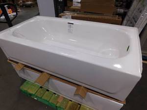 lot 127 image: Bootz Industries Aloha 60 in. x 30 in. Alcove Soaking Bathtub with Right Drain in White