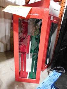 lot 220 image: lot of 2-Home Accents Holiday 3-Ft Flocked Nutcrackers (2-Pack) - Green & Red