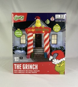 lot 112 image: The Grinch Dr. Seuss Giant Airblown Inflatable Archway 10 Ft. Lights up -