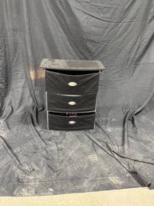 lot 0588 image: Three-Drawer Fabric Dresser