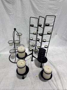 lot 0591 image: Assorted Metal Candle Holders