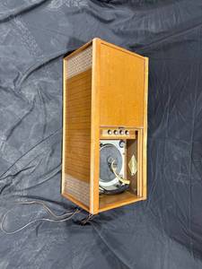 lot 0599 image: Vintage Wooden Console Record Player