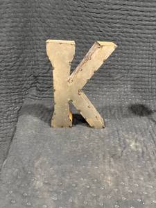 lot 0602 image: Industrial Metal Letter K