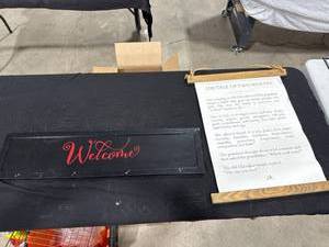 lot 0638 image: Welcome Sign and Scroll