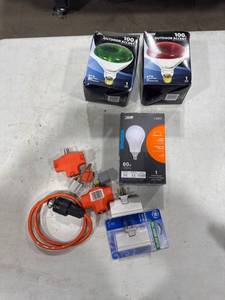 lot 0650 image: Light Bulbs and Electrical Adapters