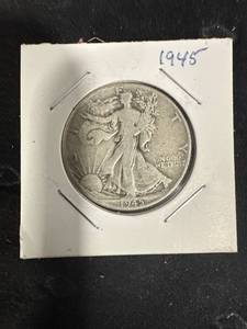 lot 0672 image: 1945 Walking Liberty Half Dollar