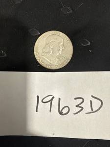 lot 0677 image: 1963D Franklin Half Dollar Coin