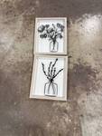Framed Wire Flower Art Set