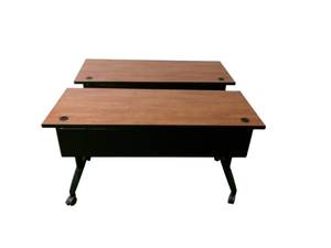 lot 85 image: 2 Folding Nesting Training Tables that measure 60 wide  24 deep  29 tall