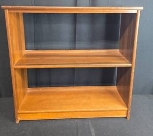 lot 12 image: Wooden Two-Shelf Bookcase 29x29x9 Inches
