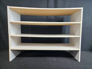 lot 37 image: Three-Shelf White Bookcase 31in W x 22in H x 12in D