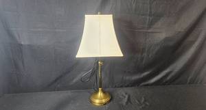lot 63 image: Brass Table Lamp with Square Fabric Shade