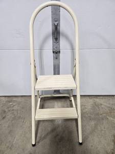 lot 69 image: Folding Two-Step Metal Step Stool with Handle