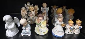 lot 75 image: Collection of Vintage Porcelain Angel Figurines Enesco Homco Lefton