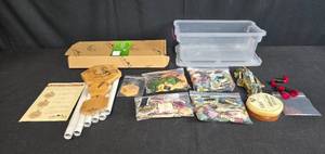 lot 82 image: UpBlend Outdoors Walula White Wind Chime and Embroidery Supplies Assortment