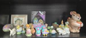 lot 93 image: Vintage Easter Bunny and Spring Figurines Collection with Decor Accents