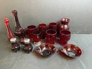 lot 126 image: Collection of Vintage Avon Cape Cod Ruby Red Glassware