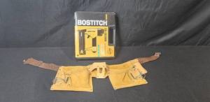 lot 156 image: Bostitch SB-1850BN Brad Nailer with Leather Tool Belt