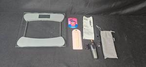 lot 170 image: Personal Care Set with Taylor Glass Scale, Philips Norelco Series 5000 Trimmer, Lip Therapy, and Accessories