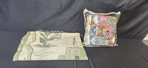 lot 176 image: Set of 2 Decorative Throws - Pure Country Weavers Tapestry and Velvet Mosaic Throw