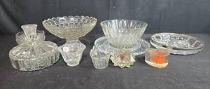 lot 180 image: Collection of Vintage Pressed Glass Dishes, Bowls, and Candy Dish